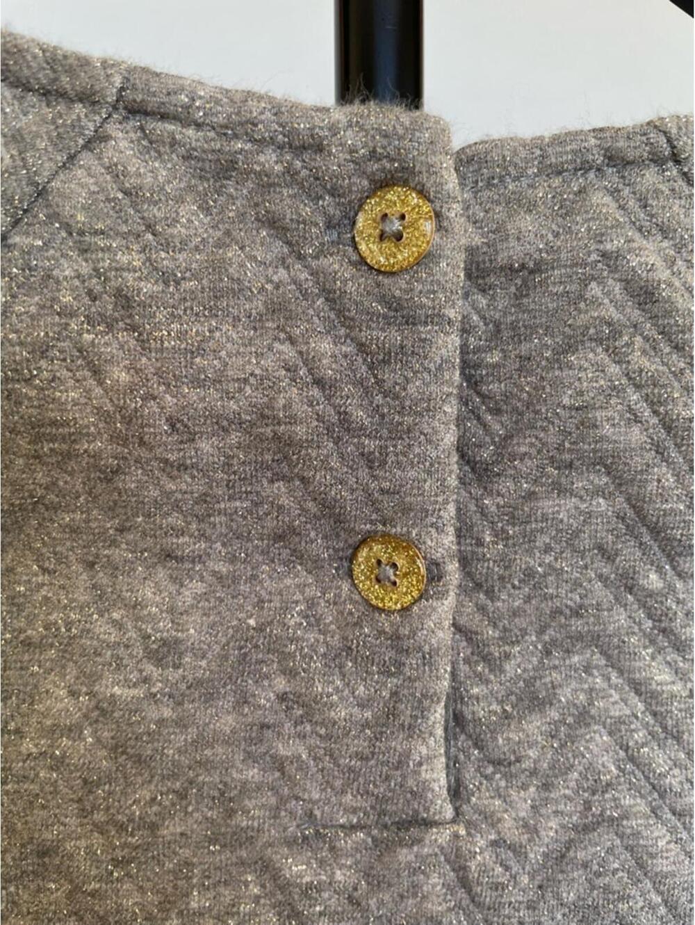 Cat & Jack Girls Gray Ruffle Dress Size 6 Long Sleeve Tiered Peplum Twirl Dress - Picture 3 of 5